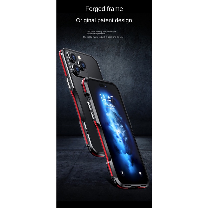 Ốp Điện Thoại Viền Kim Loại Cho iPhone 14 13 12 11 Pro max Mini 14Plus