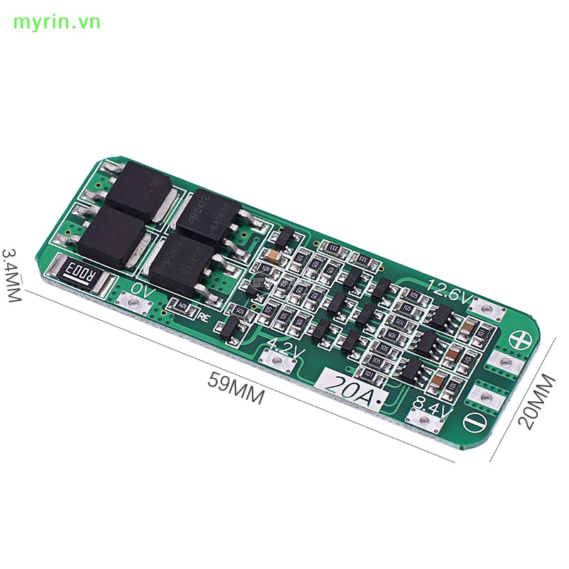 Bảng bảo vệ bộ sạc li-ion myrin 3s 20a 18650 11.1v 12v 12.6v vn