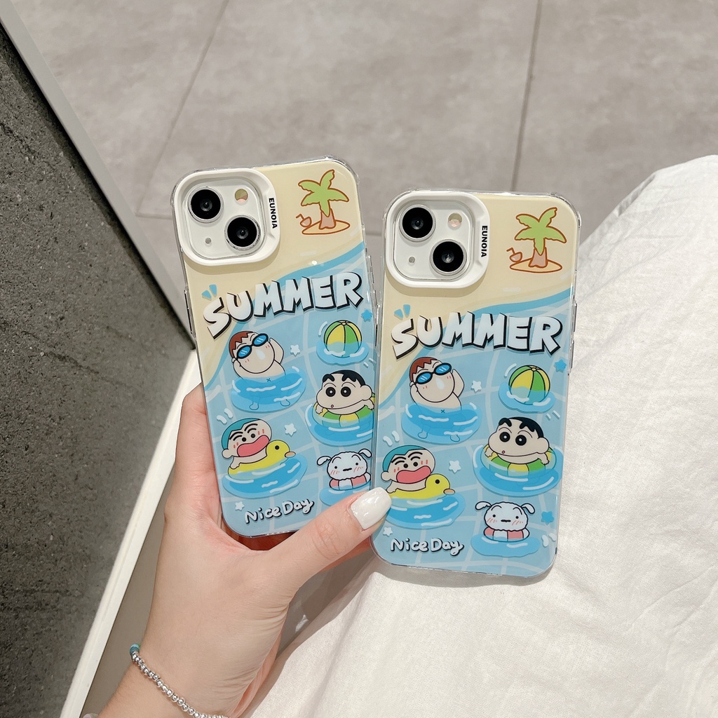 Ốp Điện Thoại IMD Hai Mặt Chống Sốc Hình Shinchan Cho IPhone 14 13 12 11 Pro Max