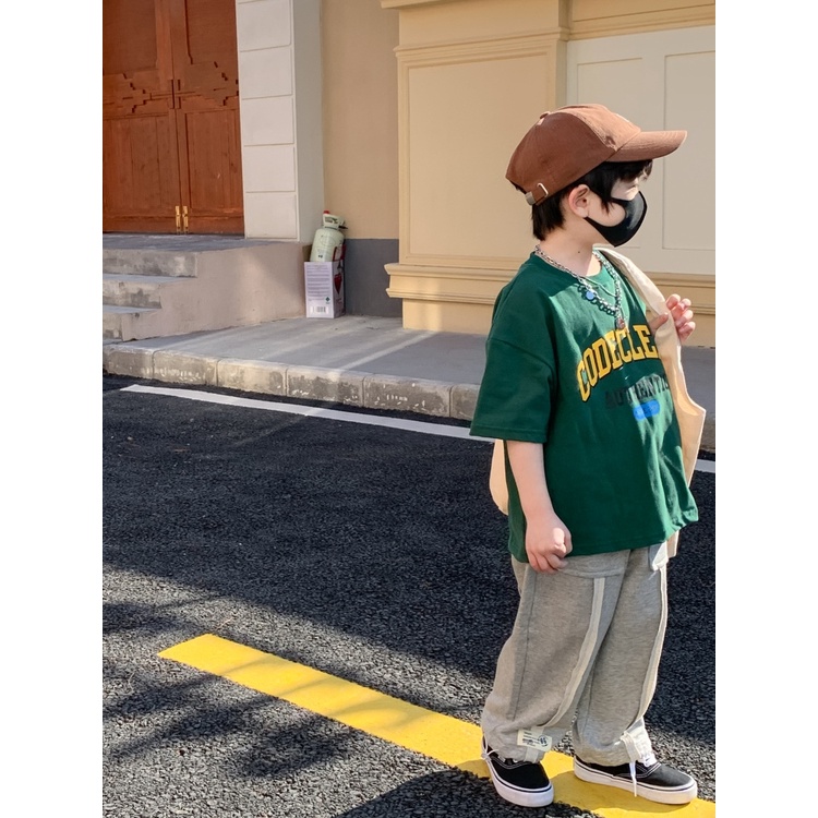 Áo Thun 100% Cotton Tay Ngắn Dáng Rộng Unisex Cho Bé Từ 2-14 Tuổi