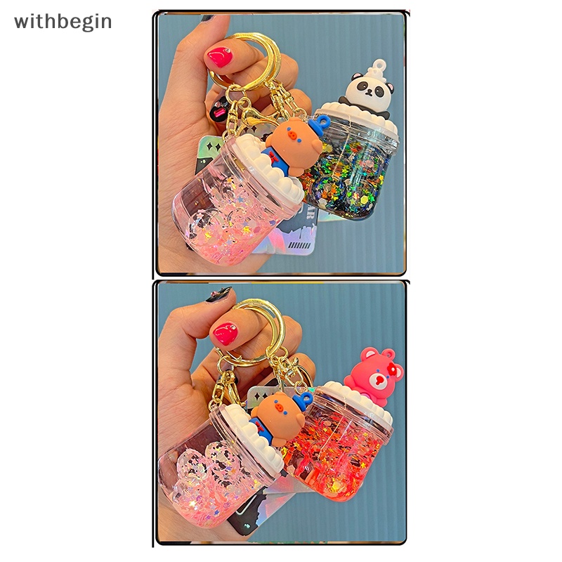 Móc Khóa Hình Gấu Trúc Hoạt Hình Dạng Cát Chảy Dễ Thương