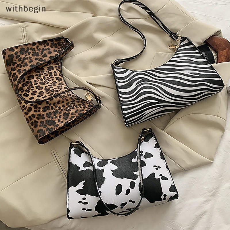 Túi Đeo Vai / Kẹp Nách Bằng PU In Họa Tiết Ngựa Vằn Đơn Giản Thời Trang Cho