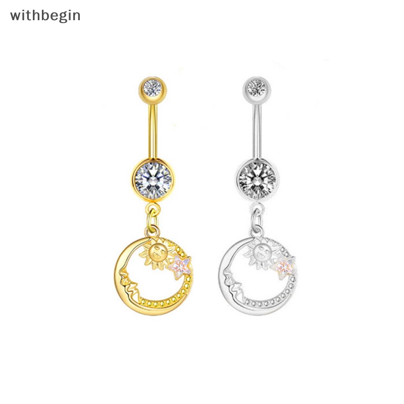 Khuyên Rốn Bằng Thép Không Gỉ Hình Trăng Sao Thời Trang Cho Nữ