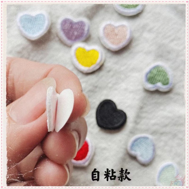 ✿ Miếng Dán Trang Trí Hình Trái Tim mini Nhiều Màu Sắc ✿ 1 Miếng Dán Ủi Lên Quần Áo / Túi Xách Thêu Hoạ Tiết diy