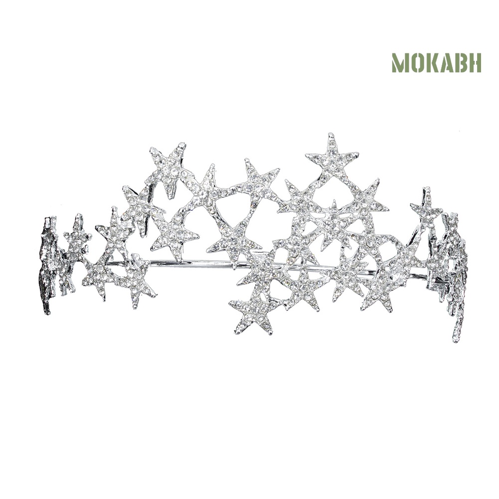 Cài Tóc Hình Vương Miện Đính Đá Lấp Lánh Thời Trang Cho Cô Dâu