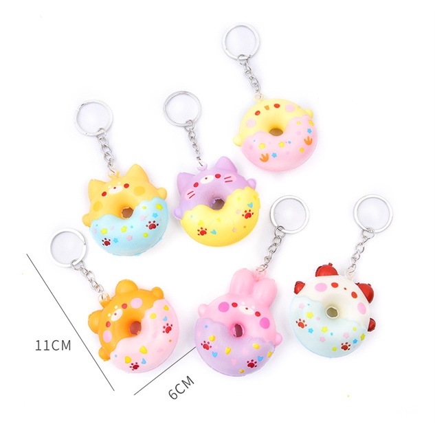 Móc khoá squishy Donut mềm nhiều hình dễ thương