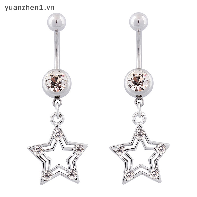 Khuyên Rốn Chất Liệu Thép Không Gỉ Đính Đá Hình Ngôi Sao Thời Trang Cho Nữ