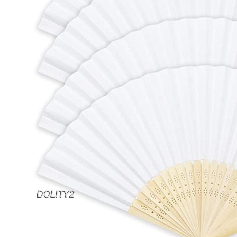 [Dolity2] 16 Quạt Giấy Gấp Cầm Tay Trơn Màu Cho Nhà Thờ