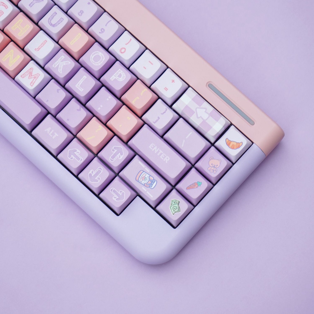 Bộ Nắp Phím Pbt Chủ Đề Ngôi Sao Tím Hồng Dễ Thương Cho Bàn Phím Cơ .Rk61 / 98 / 100 / 987