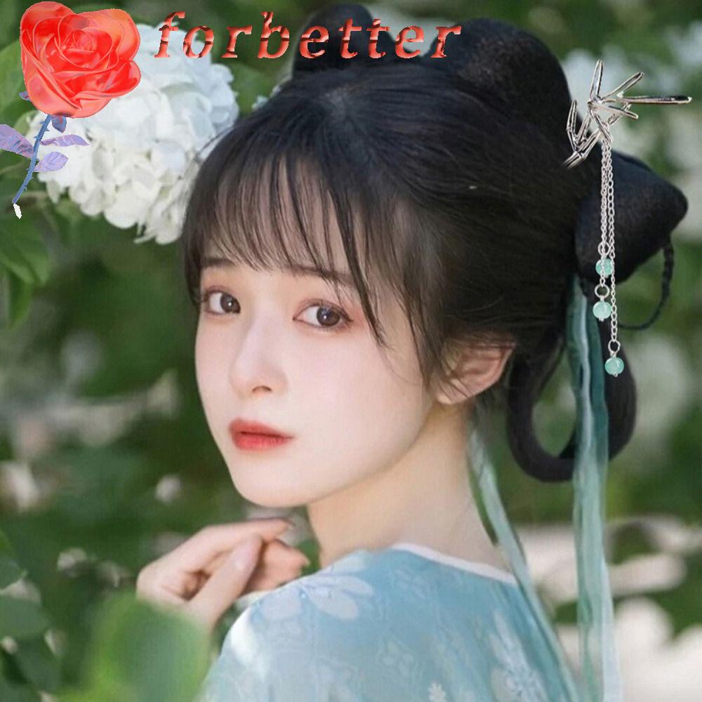 Trâm Cài Tóc Hình Chiếc Lá Màu Đen Phong Cách Vintage Thanh Lịch Cho Nữ