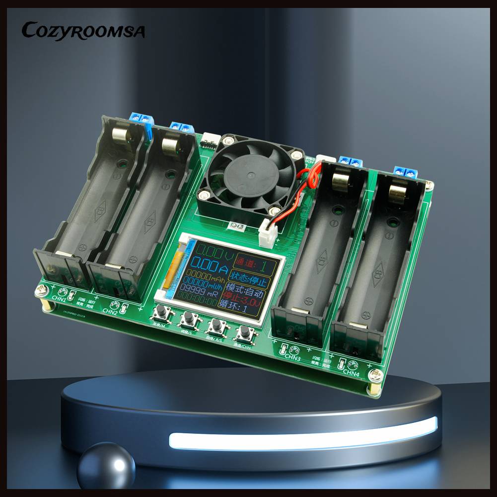 Mô Đun Kiểm Tra Dung Lượng Pin 18650 4 Kênh Loại C Có Màn Hình LCD