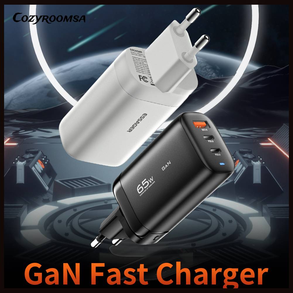 Bộ SạC 2 CổNg USB LoạI C 65W + 1 ĐầU CắM USB-A Cho Ipad / ĐiệN ThoạI / Tai Nghe / PS5
