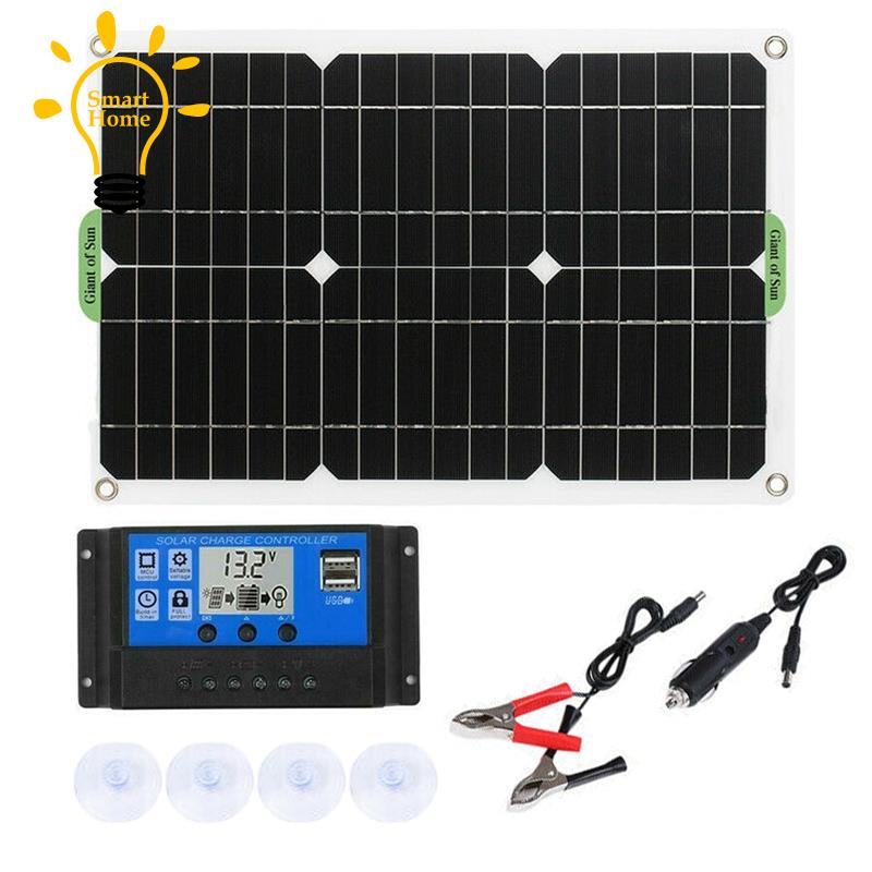 Tấm Pin Năng Lượng Mặt Trời 180W 12V Kèm Điều Khiển Cho Xe Caravan, Tàu Thuyền