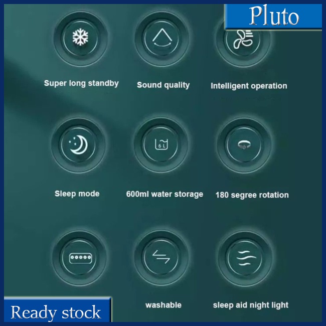 Quạt Điều Hòa Không Khí Di Động 6 Inch Với 3 Tốc Độ 5 7 Màu Có Đèn