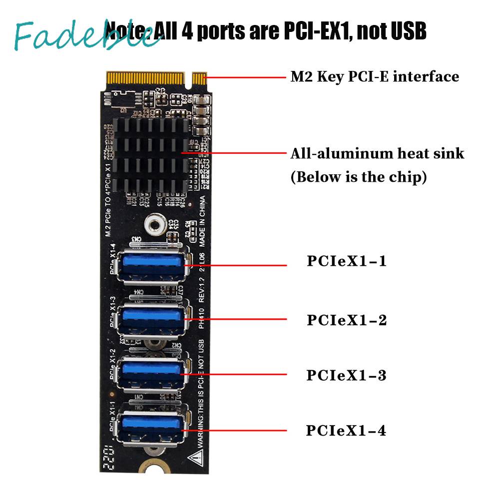 Thẻ Mở Rộng M.2 Mkey Sang 4 PCI-E Tốc Độ Cao Usb 3.0 Cho Máy Tính Bàn