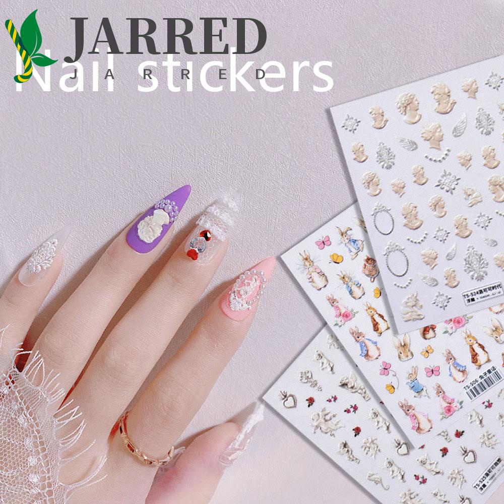 JARRED Miếng Dán Trang Trí Móng Tay Tự Dính Họa Tiết Ren Phong Cách Gothic