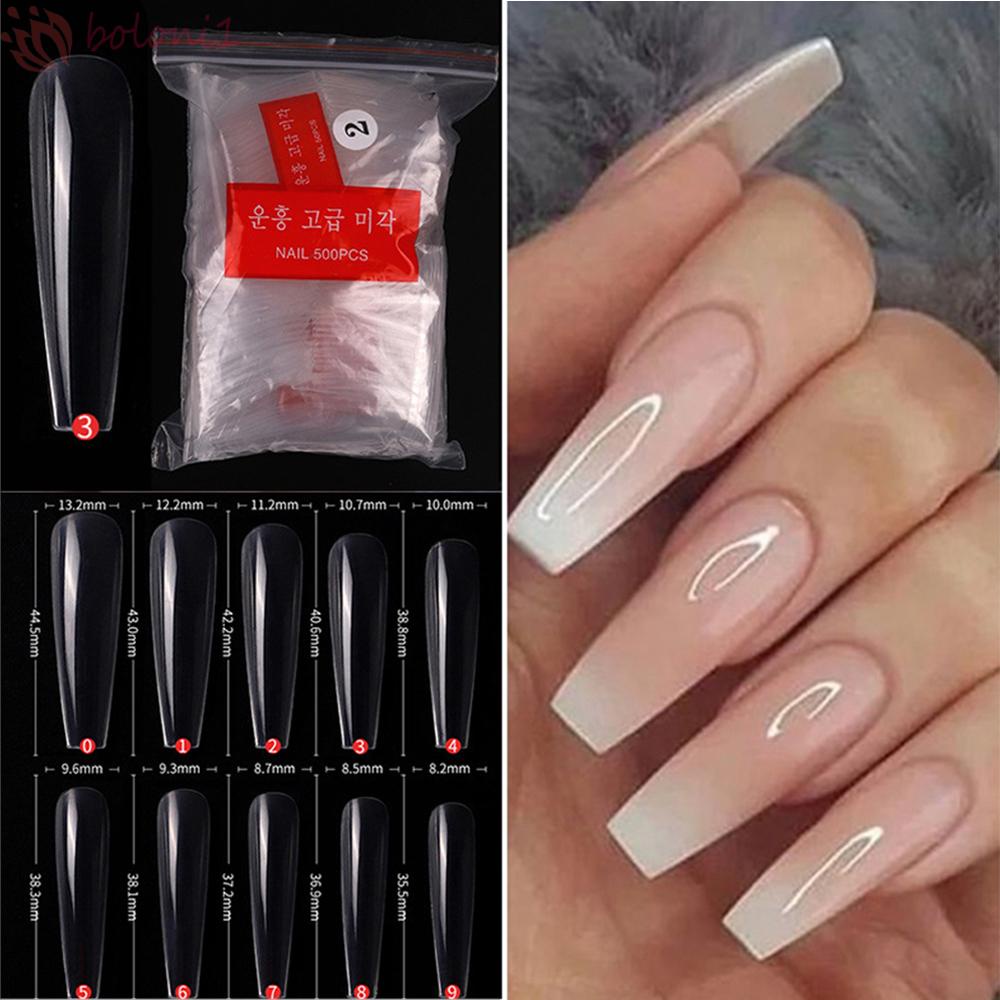 (Hàng Mới Về) Set 500 Móng Giả Trong Suốt Kiểu Pháp Tự Nhiên Chuyên Dụng Cho Salon