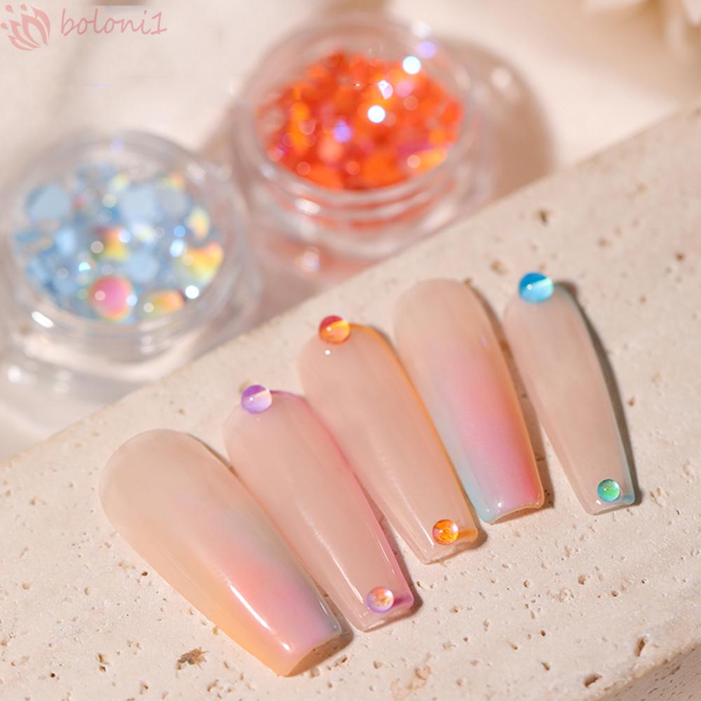 (Hàng Mới Về) Hộp Phụ Kiện Trang Trí Móng Tay 3D Màu Trong Suốt Diy