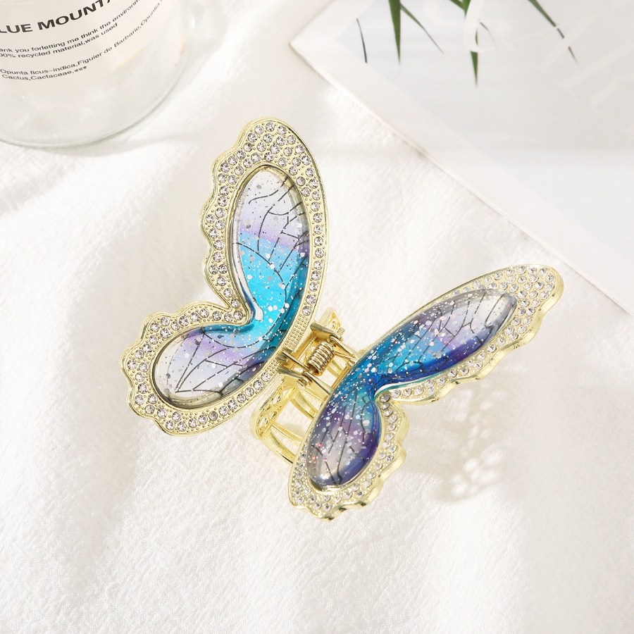 Kẹp Tóc Hình Bướm Bằng Hợp Kim Có Đính Đá &amp; Ngọc Trai