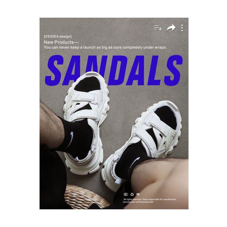 Sandal Đế Dày Quai Dán Thời Trang Mùa Hè 2021 Phong Cách Mới Cho Cặp Đôi