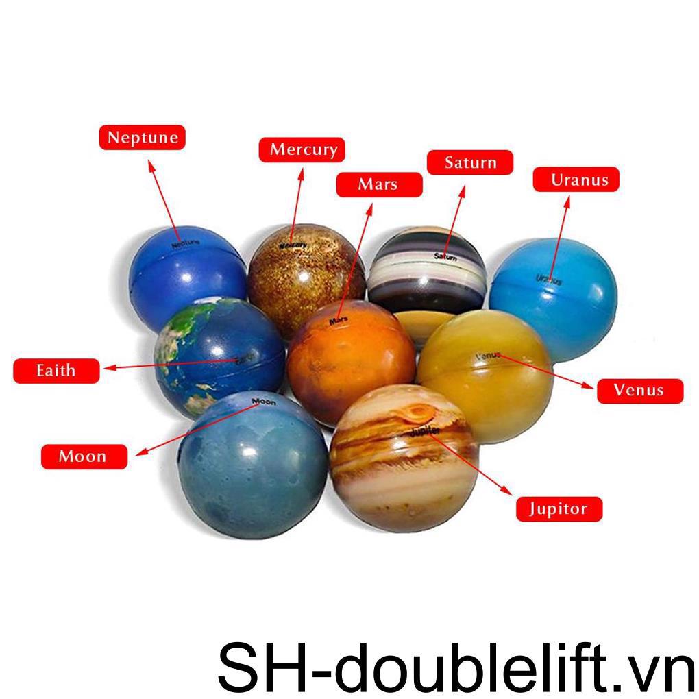 Set 9 Quả Bóng PU In Hình Các Hành Tinh Chống Căng Thẳng
