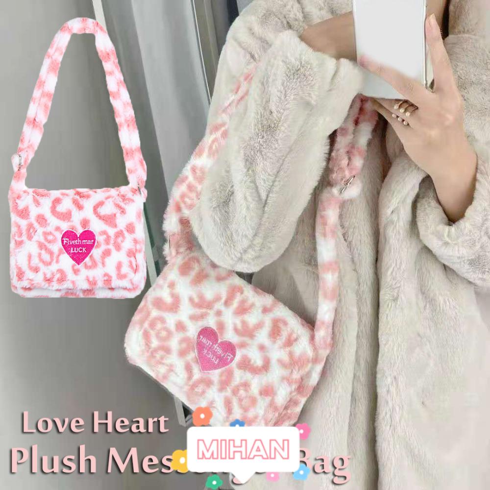 Túi Đeo Chéo Vai Mềm Mại Họa Tiết Trái Tim Thời Trang MIHAN1