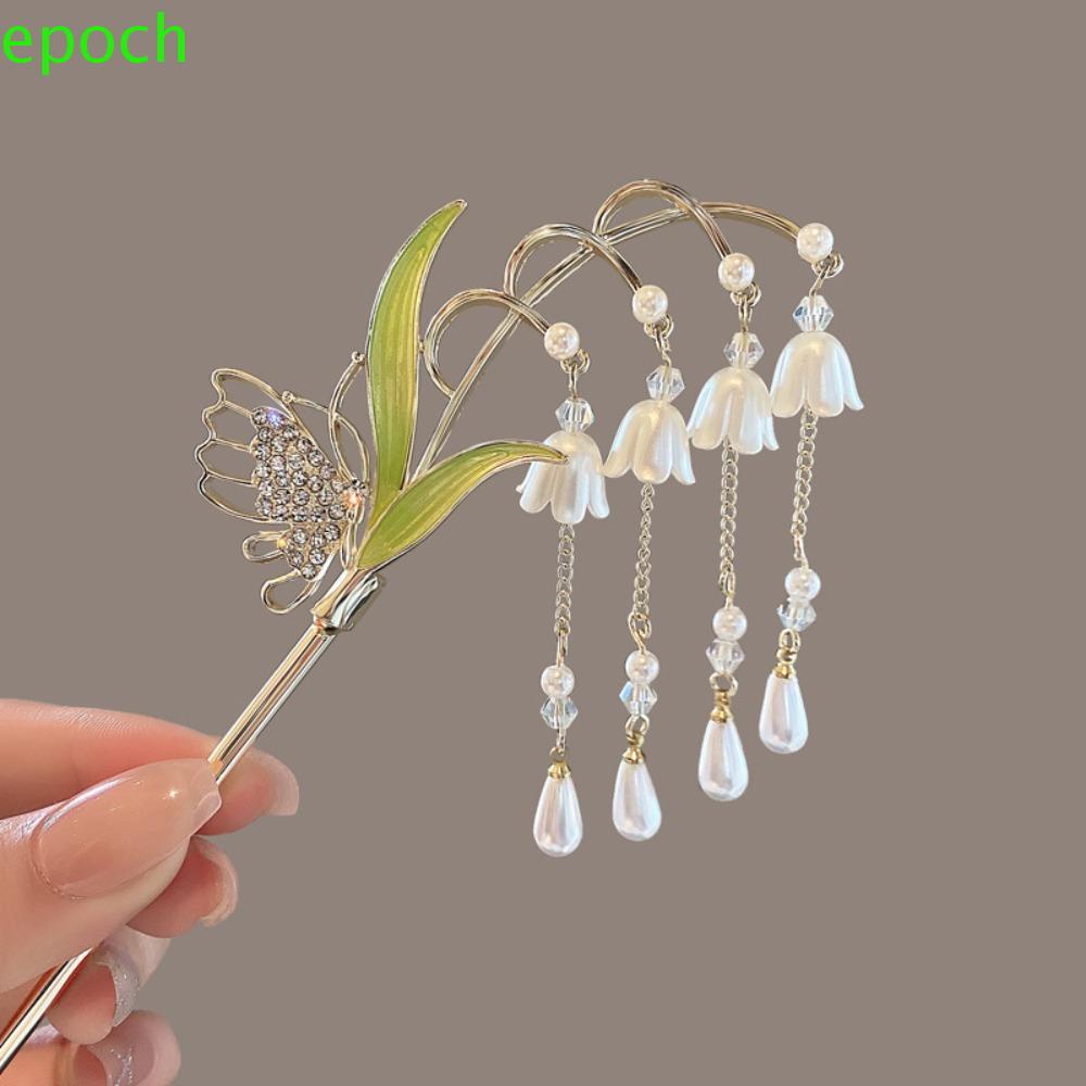 Epoch Kẹp Tóc Đuôi Ngựa Bằng Hợp Kim Hình Hoa Phong Lan Ngọt Ngào Thanh Lịch