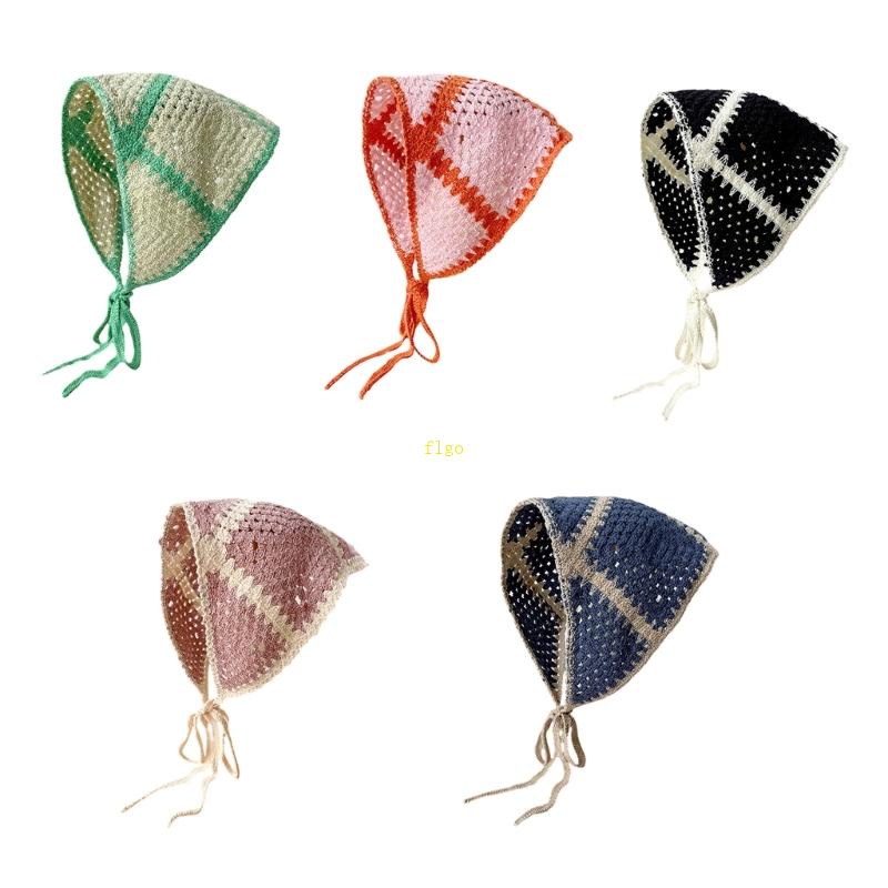 Băng Đô Cài Tóc Co Giãn Hình Tam Giác Họa Tiết Kẻ Sọc Độc Đáo Thời Trang Xuân Hè Cho Nữ