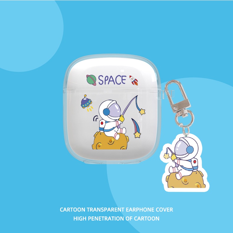 Vỏ Bảo Vệ Hộp Sạc Tai Nghe Bluetooth Không Dây Baseus W04 2023 Bằng TPU Mềm Trong Suốt Họa Tiết Hoạt Hình Đơn Giản