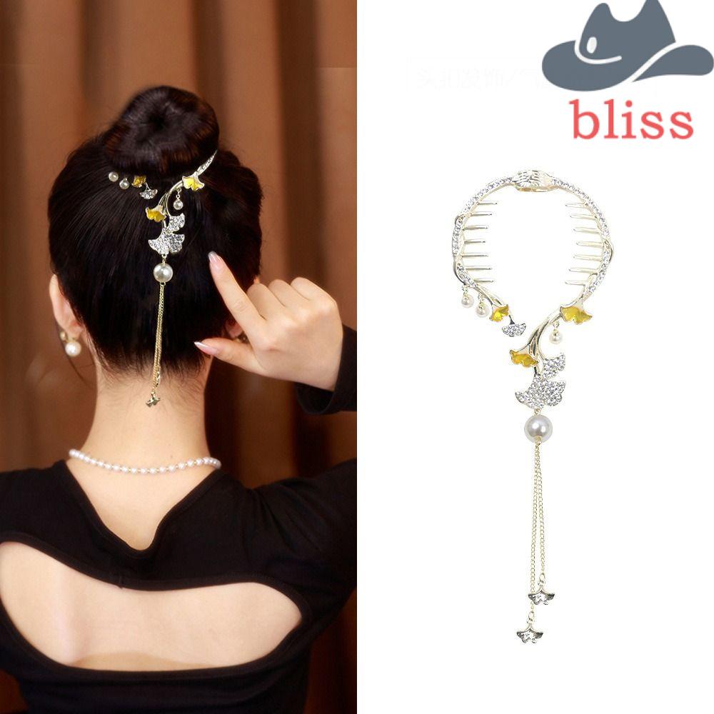 Kẹp Tóc Đuôi Ngựa / Lá / Sao Biển Phối Tua Rua Phong Cách Hàn Quốc Cho Nữ