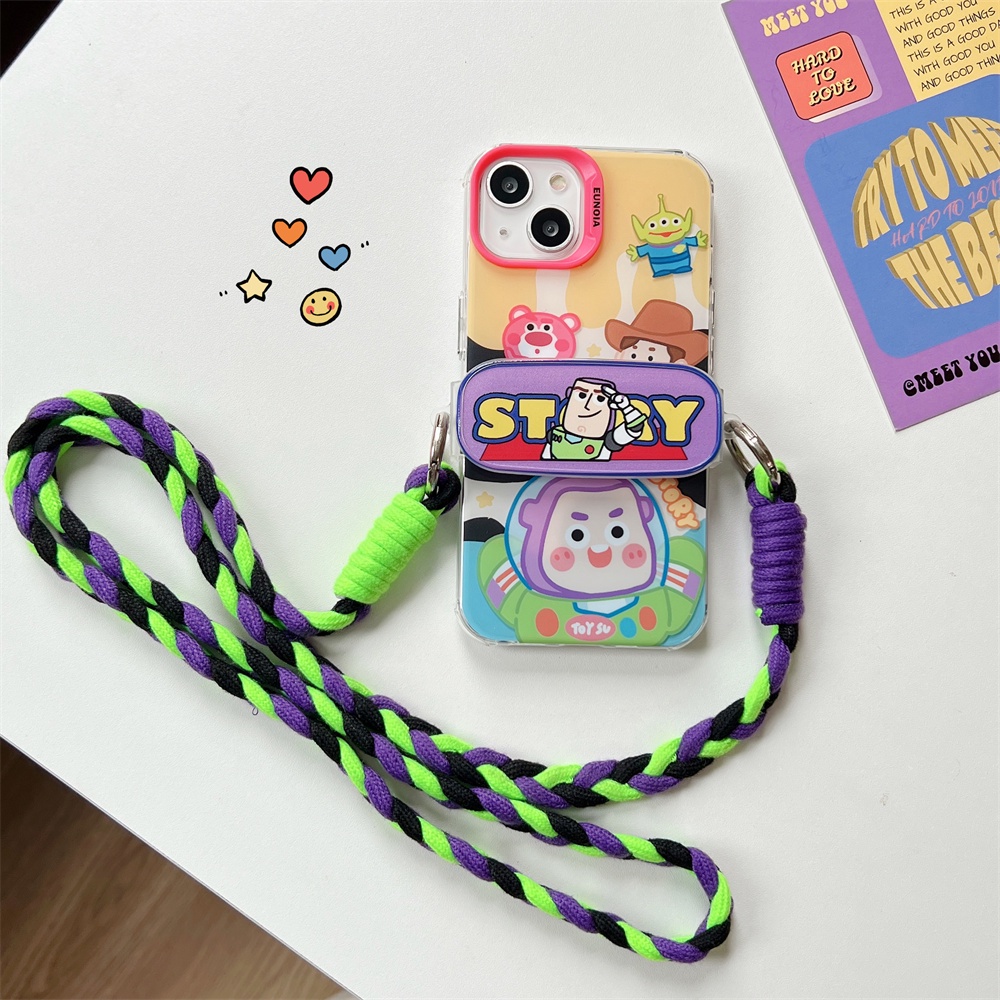 Ốp Điện Thoại TPU Mềm Trong Suốt In Hoạt Hình Toy Story Có Dây Đeo Chéo Cho iPhone 14 13 12 11 Pro Max