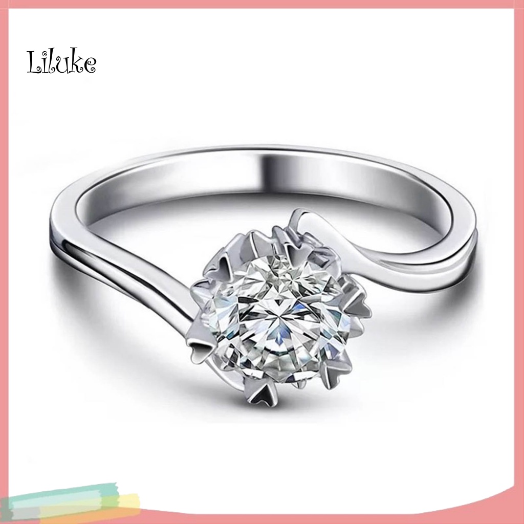 Nhẫn Đồng Mạ Điện Hình Bông Tuyết Đính Đá Xinh Xắn