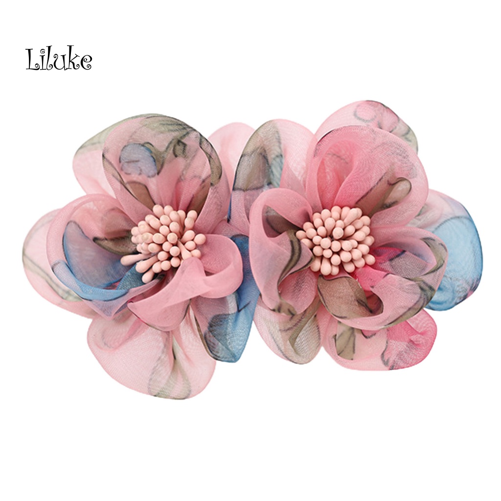 Kẹp Tóc Nữ Phối Lưới Tạo Hình Bông Hoa Thời Trang Sang Trọng