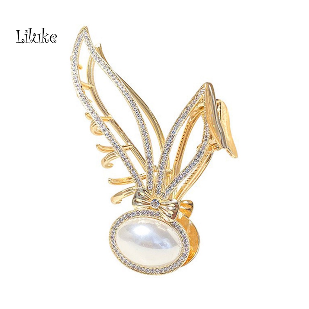 Kẹp Tóc Càng Cua Lớn Đính Đá Và Ngọc Trai Giả Trang Trí Tai Thỏ Thời Trang Cho Nữ