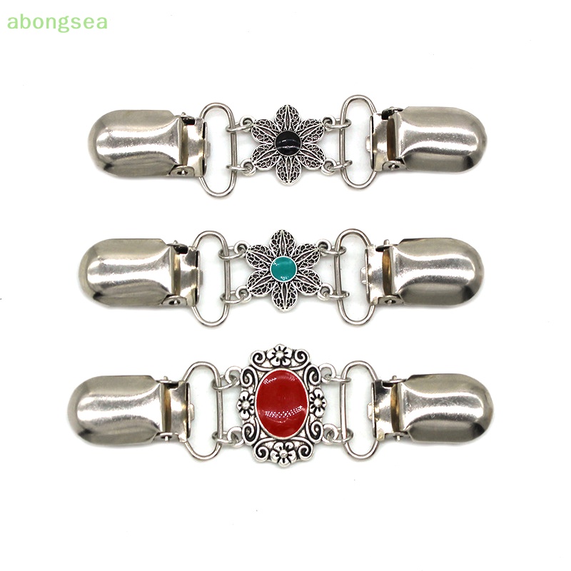 Abongsea Ghim Cài Khăn Choàng Lụa Chống Ánh Sáng Hình Bông Hoa Phong Cách Vintage Thời Trang Cho Nữ