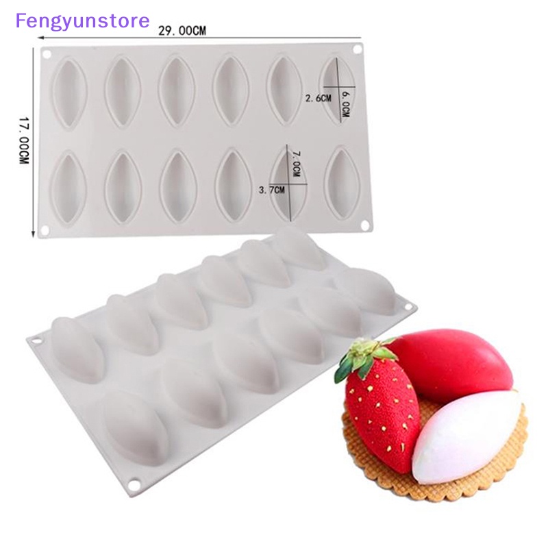 Khuôn Silicone 12 Ngăn Làm Bánh Hình Quenelle