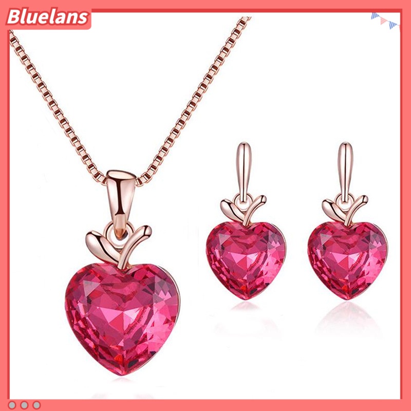 Bộ Trang Sức Hai Mảnh Gồm Vòng cổ / Bông Tai / Vòng cổ Hình Trái Tim / Trái Tim / Táo Xinh Xắn