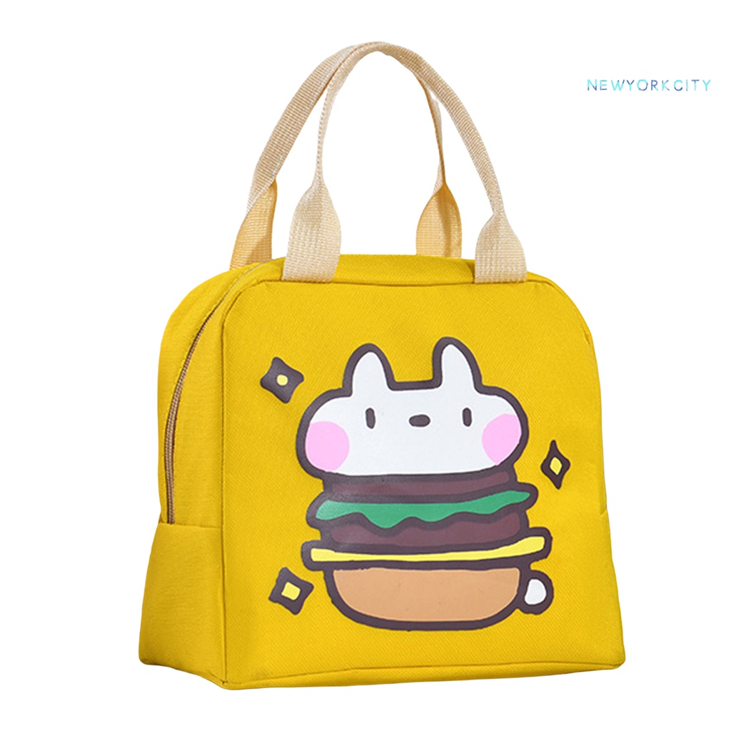 Túi Đựng Hộp Cơm Trưa Giữ Nhiệt Chống Thấm Nước / Bụi Bẩn In Họa Tiết Hoạt Hình Dễ Thương Tiện Dụng Cho Văn Phòng