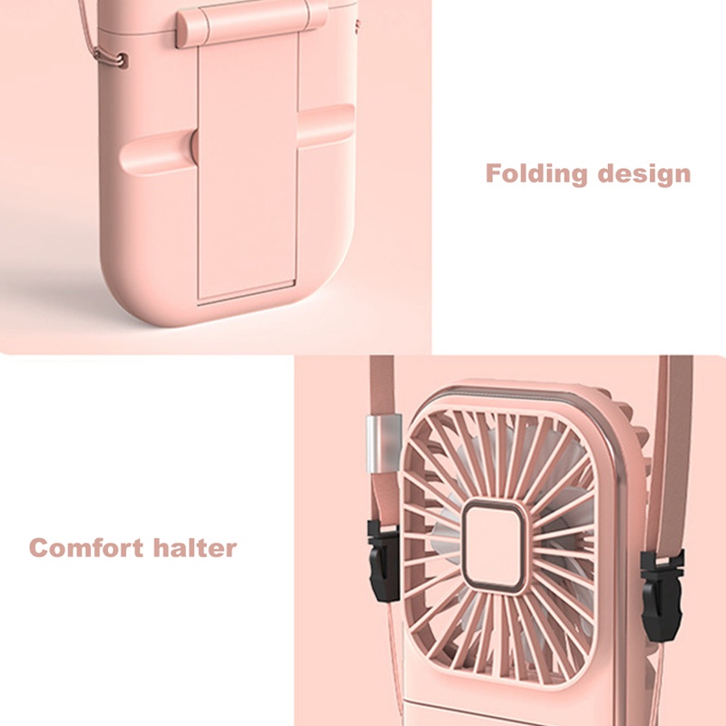 Quạt Cầm Tay Có Thể Sạc Lại Kèm Giá Đỡ Tiện Dụng Chất Lượng Cao