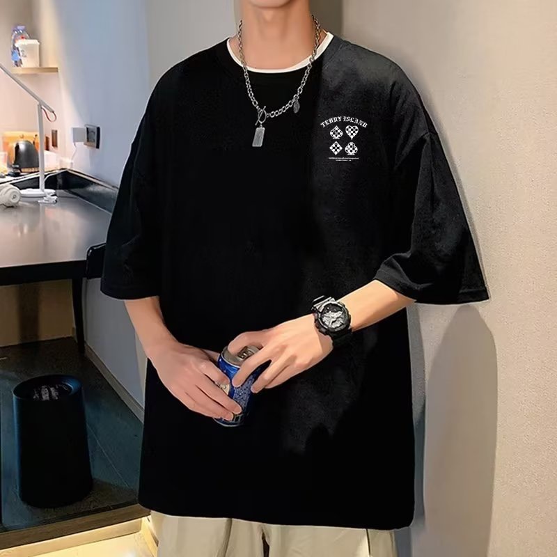 áo phông nam big size có size lớn M-8xl Áo Thun Tay Ngắn Cổ Tròn Plus Size Phong Cách Mỹ Thời Trang Mùa Hè Cho Nam Và Nữ