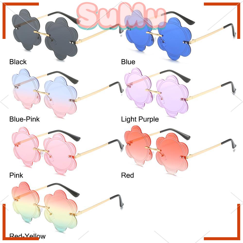 Kính Mát Hình Hoa Không Viền Thời Trang Đi Biển