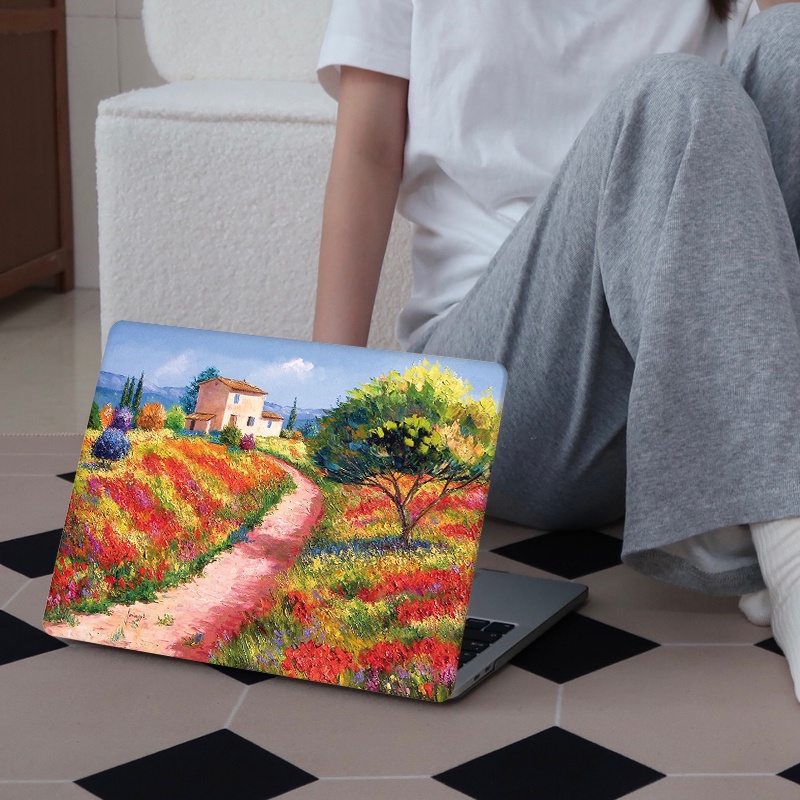 Oil Landscape Painting Case with Keyboard Cover   Dust Plug for 2022 macbook m2 Air13 A2681 2020 M1 Air Pro 13 inch A2338 A2337 A2442 Touch iD Old Air 13 A1466 DMMV