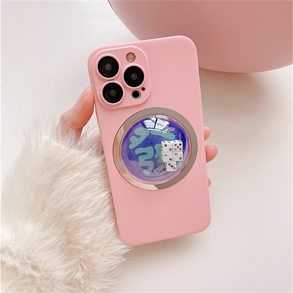 Ốp Điện Thoại Cứng Viền TPU Dẻo Màu Xanh Dương Đậm Hình Xúc Xắc Chống Bụi Bẩn Cho IPhone 14 Pro Max 12 11 Pro Max