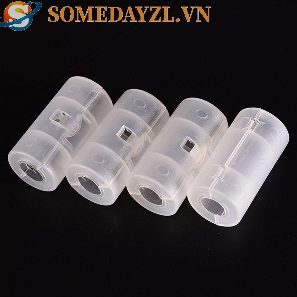 Bộ 6 Hộp Đựng Pin Chuyển Đổi AA Sang C Màu Trong Suốt Tiện Dụng