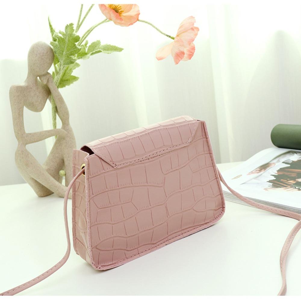 Túi Xách Đeo Vai Hình Vuông Màu Sắc Đơn Giản Phong Cách Retro Dành Cho Nữ