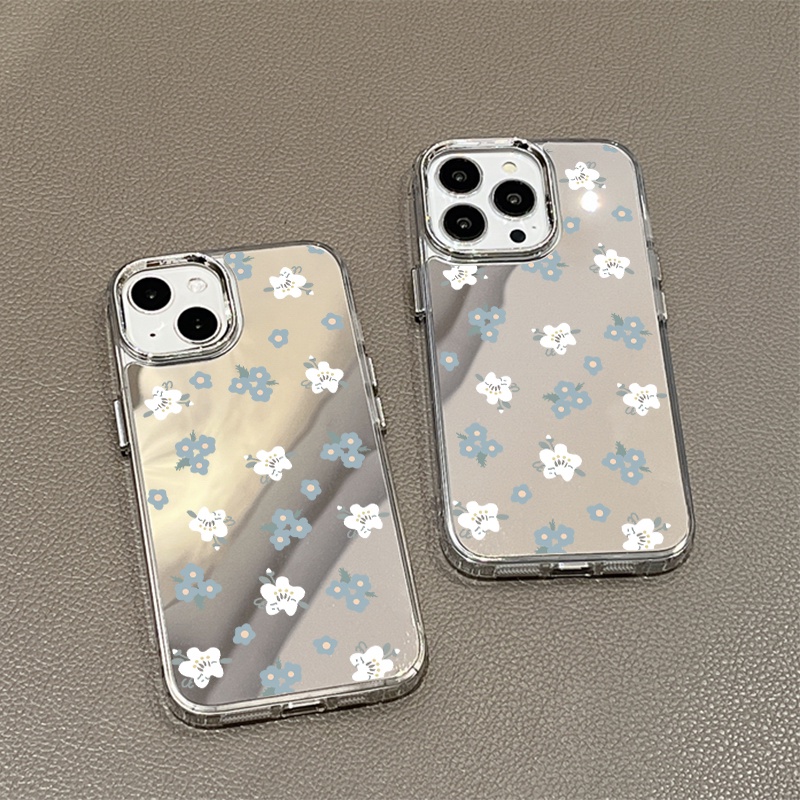 Ốp Điện Thoại Tráng Gương Họa Tiết Hoa Xinh Xắn Cho IPhone 11 12 13 14 12Pro 13Pro 14Pro Pro Max XR X XS Max