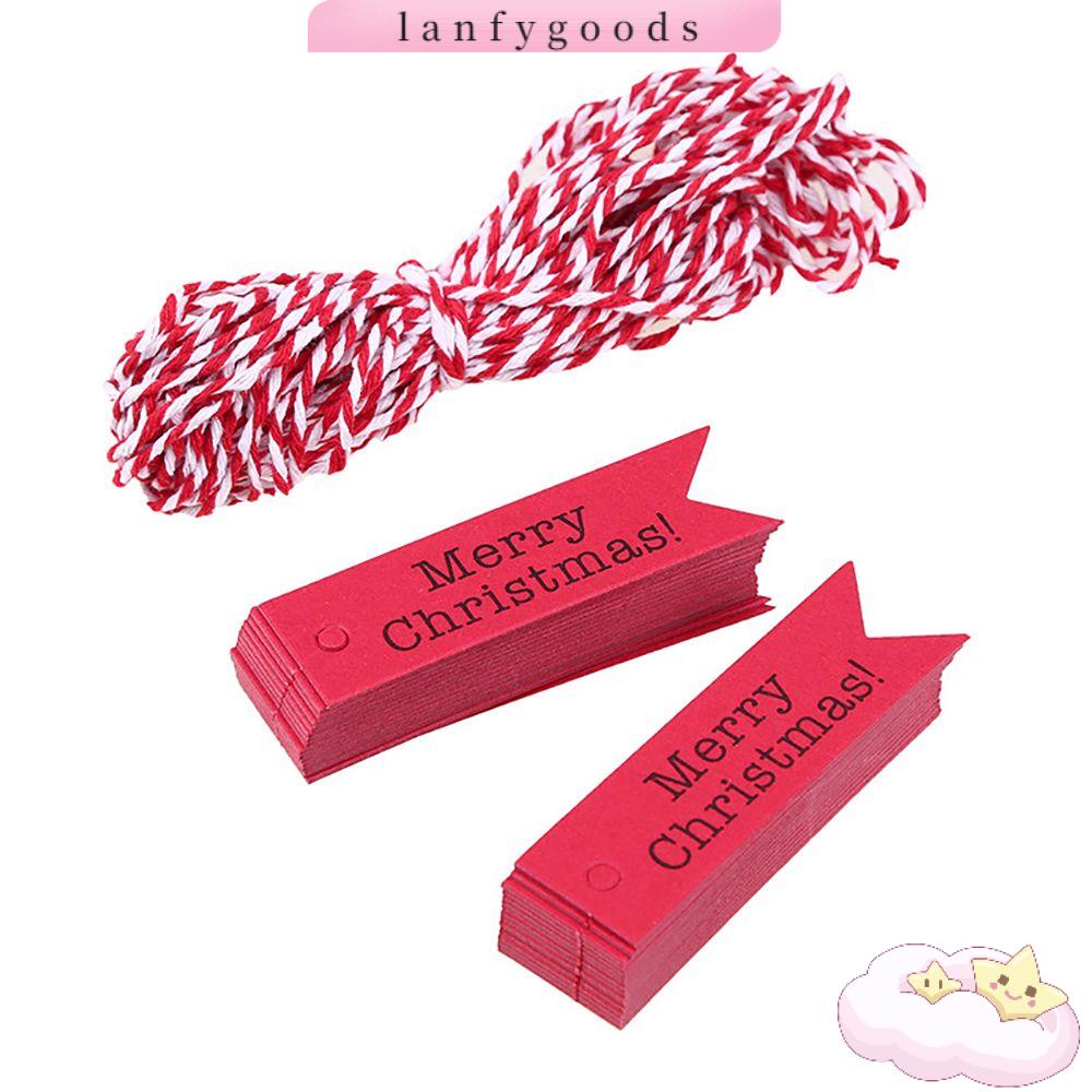 Set 100 Thẻ Giấy Kraft Kèm Dây Treo Trang Trí Giáng Sinh