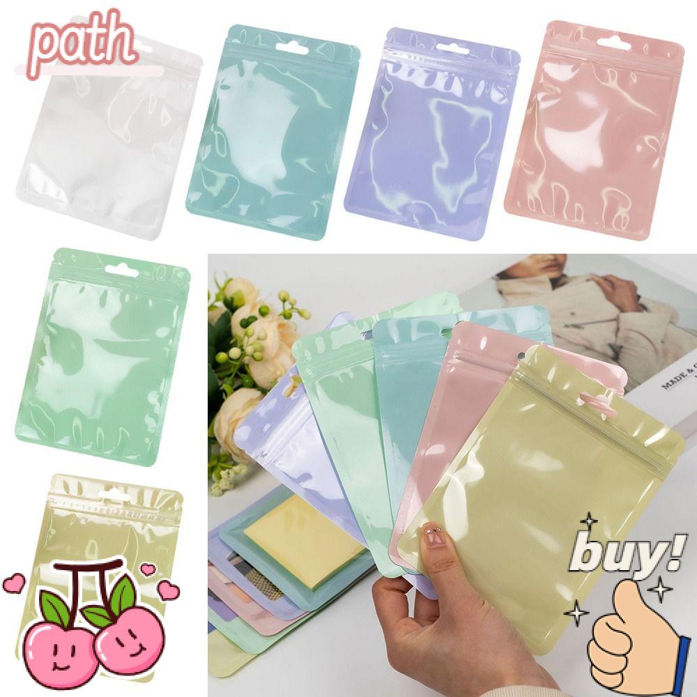 PATH Túi Zip Tự Dính Có Lỗ Treo Trưng Bày Trang Sức Có Thể Tái Sử Dụng