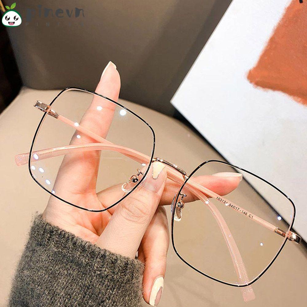 PINEVN Kính Mát Gọng Vuông Kim Loại Chống Tia UV Thời Trang Cho Nữ