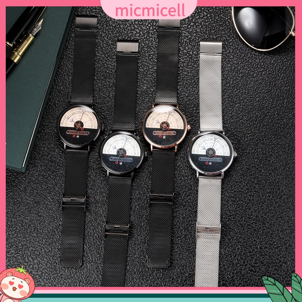 Đồng Hồ quartz Nam Hiển Thị Ngày Thời Gian Bán Ngày Màu Trắng Đen